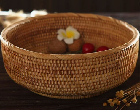 零食收纳盒茶几藤编编织收纳筐藤大号木盒