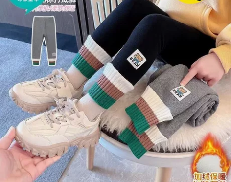 全新  印象童年女童加绒秋冬季打底裤洋气时...