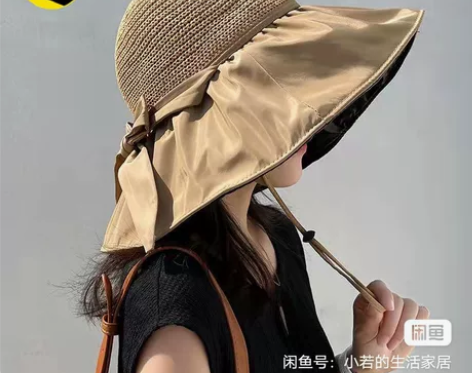 （清仓处理）全新遮阳帽女夏季镂空草帽渔夫帽...