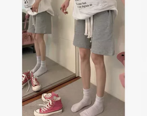 PPHOME懒懒男孩裤~藏肉宽松显瘦薄款短...