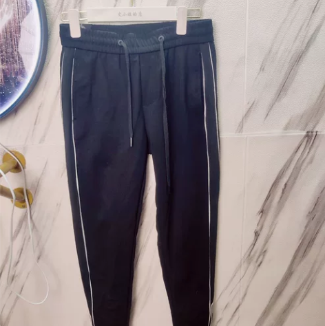 黑色裤子男士秋季潮牌ins 搭修身小脚裤春...