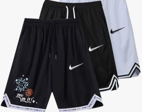 短裤裤子新款篮球刺绣速干短裤美式男女运动跑...