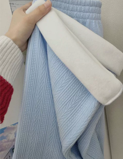 加绒雪尼尔阔腿裤女秋冬2022新款高腰垂感...