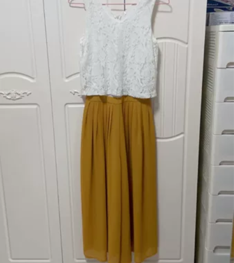 裂帛 L码 连体裤 无袖 姜黄色 蕾丝 雪...