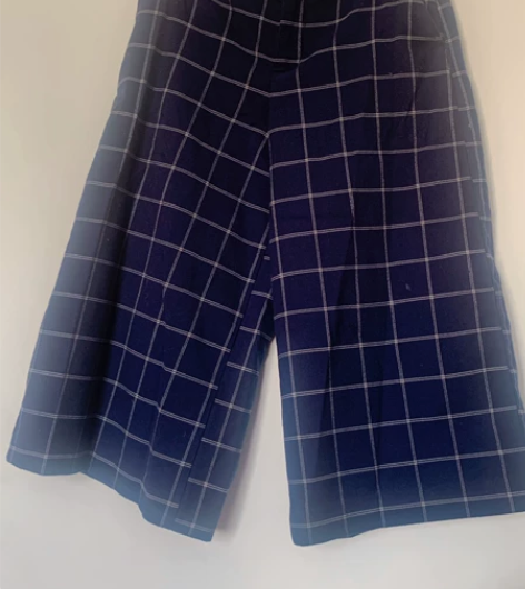 海军蓝 网格 阔腿裤秋冬 百搭款??几乎全...