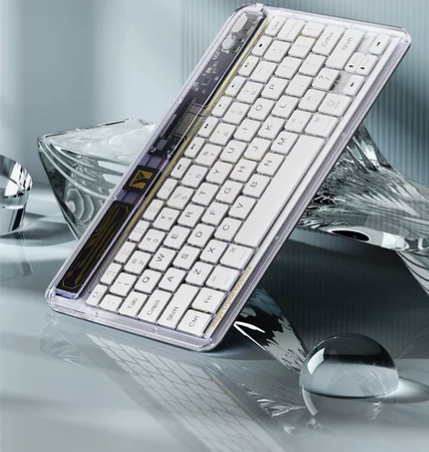益博思透明无线ipad蓝牙键盘多系统设备切...
