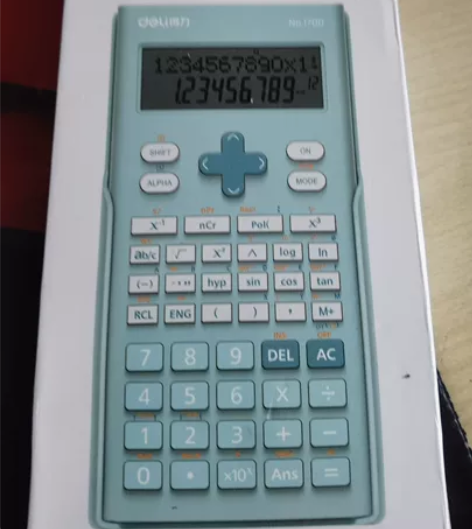 出得力科学计算器，浅蓝色，高颜值，带包装，...