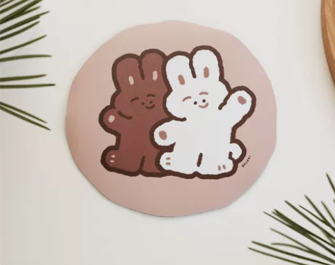 炉子小店兔子鼠标垫原创可爱办公书桌软垫防水...