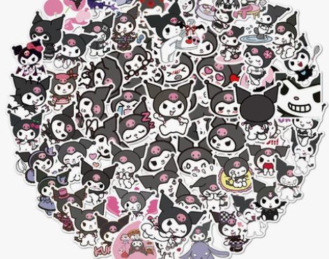 100张卡通形象酷洛米kuromi涂鸦贴纸...