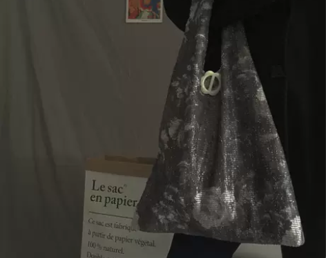 似廓原创设计 玫瑰花纹亮片女士手提包 感兴...