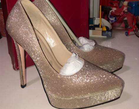 婚鞋秀禾婚纱防水台新娘鞋金色高跟鞋女细跟伴...