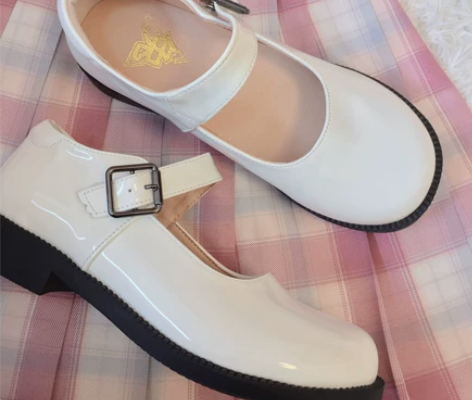 原创日系玛丽珍鞋春秋低跟JK制服鞋漆皮小皮...