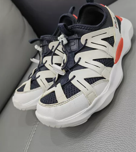 FILA 男大童接色拼接时尚潮流松紧带调节...