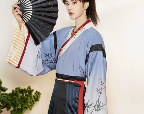 【流烟昔泠-墨修竹】原创国风晋制交领襦裙破...