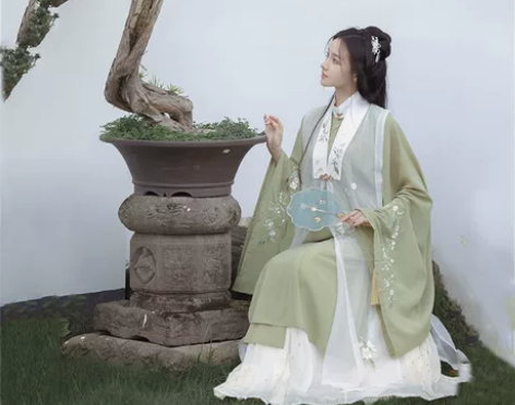 桔屿原创汉服女【相思扣】明制比甲百褶裙长衫...