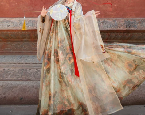 原创汉服女齐胸襦裙唐制古装飘逸仙气汉元素中...