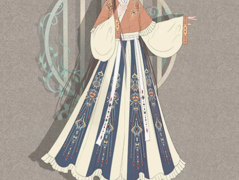 【全新,仅试穿,有吊牌】艺缕原创芙蕖汉服女...