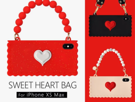 香港Popbob爱心手包苹果XsMax手机...