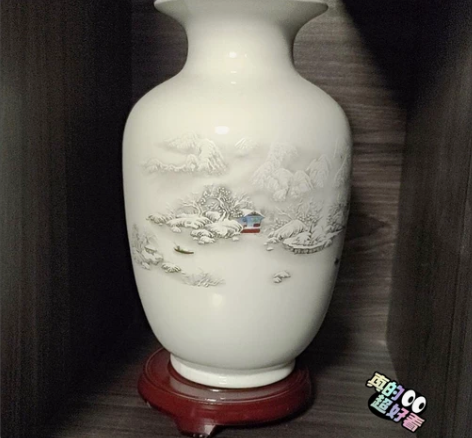 全新雪景花瓶景德镇陶瓷器摆件客厅插花中式博...