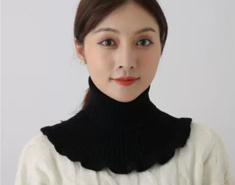 秋冬季颈椎领子女士百搭针织毛线围脖多功能高...