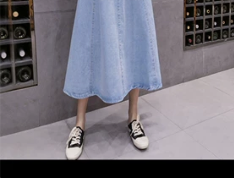 遮胯牛仔半身裙女夏季时尚新款高腰显瘦a字裙...