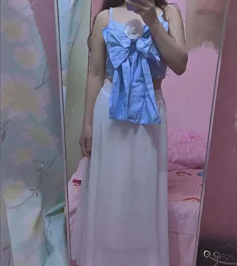 半身长裙白色三层雪纺大摆裙 感兴趣的话点“...