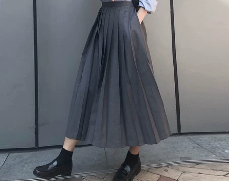 百褶大摆裙a字伞裙长裙22秋冬高腰高温压褶...