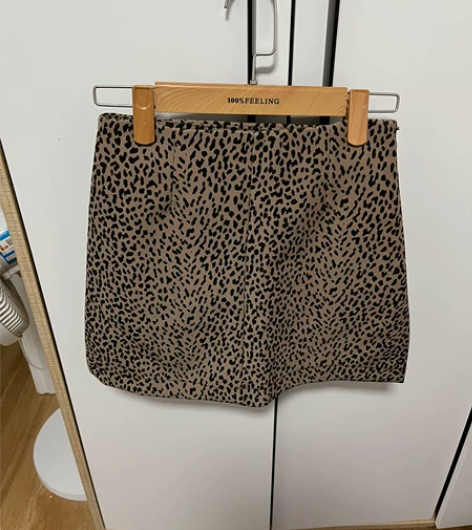 欧美风修身显瘦豹纹包臀裙高腰紧身翘臀短裙一...