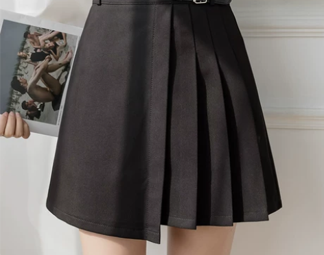 【礼遇价】高腰西装百褶裙半身裙女不规则显瘦...