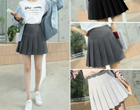 秋季大码百褶裙女胖mm显瘦短裙高腰a字半身...