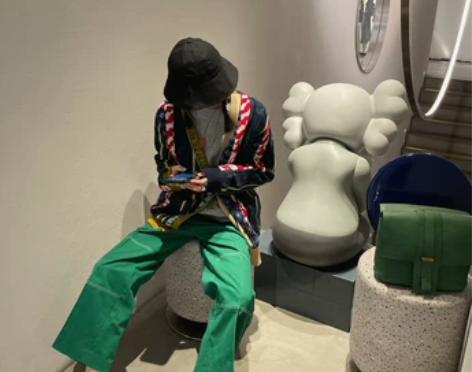 MONA 黑色宽松直筒休闲裤女士小个子显高...