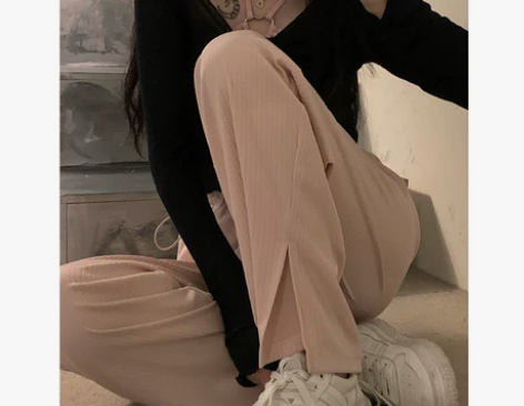 財哥不熬夜阔腿休闲裤女夏季薄款透气2021...