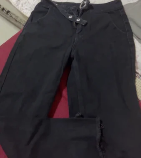 ?网红复古高腰直筒裤春秋季2021新款女装...