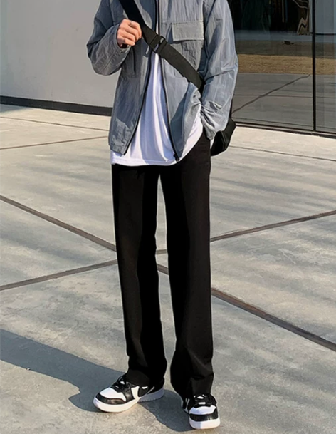西装裤男直筒裤宽松休闲裤高街阔腿裤长裤垂感...