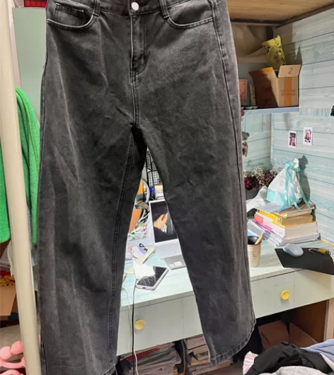 黑色阔腿牛仔裤 不易皱 垂感嘎嘎好 19....