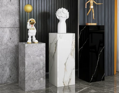 客厅落地花架摆件饰品石头底座大气上档次沙发...