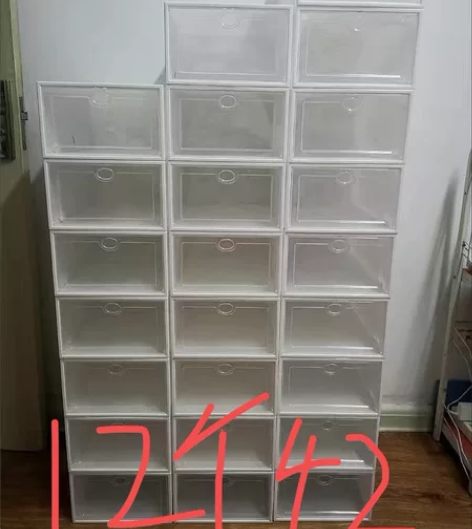 【清仓特价】加厚鞋盒家用鞋子收纳盒透明塑料...