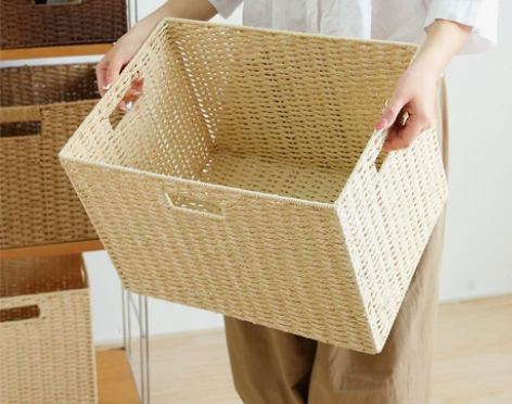 藤编收纳箱 藤编草编日式储物盒杂物玩具零食...