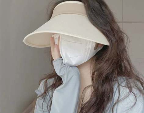 遮阳帽女防晒夏2021新款显脸小白色空顶帽...