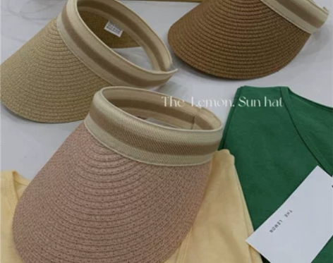 THE LEMON帽子女夏季空顶草帽遮阳帽...