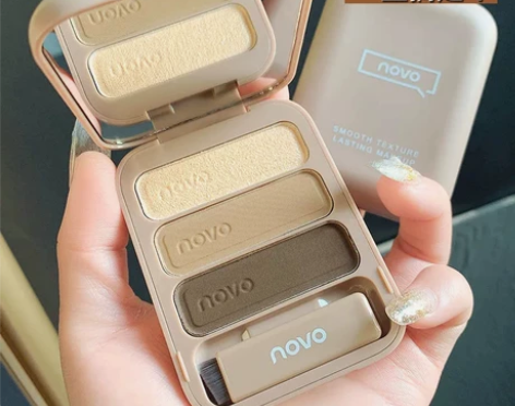全新novo立体三色眉粉！防水防汗持久不脱...