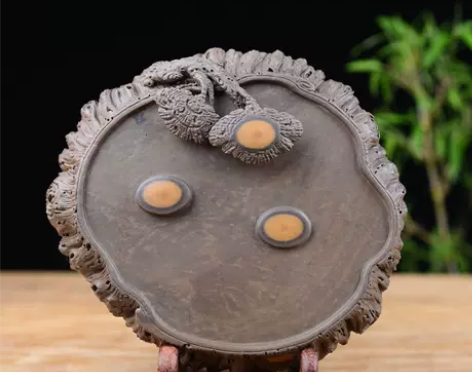 梅花坑砚台 端砚 天然石眼 手工雕刻 灵