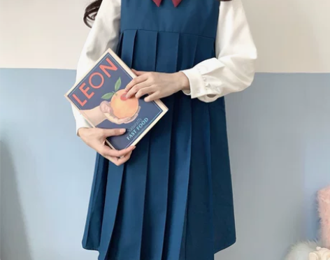 Ruibbit自制原创春秋款国中生背心裙百...