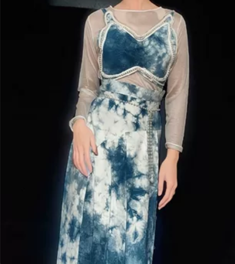 服装设计成衣（扎染主题） 草图，款式图，效...