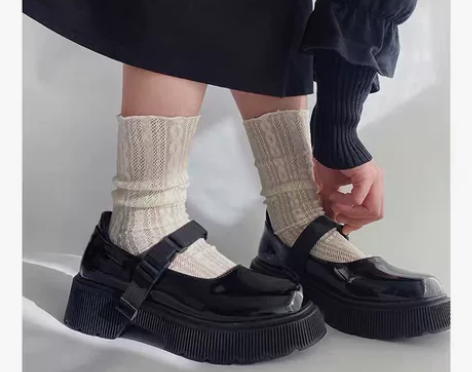 复古玛丽珍鞋女2022春季百搭英伦风机能厚...