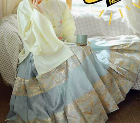 兰若庭的汉服  望水云鹤  织金纱 一套 ...