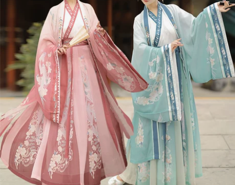 新品原创汉服相望女成年人魏晋交领齐腰绣花大...