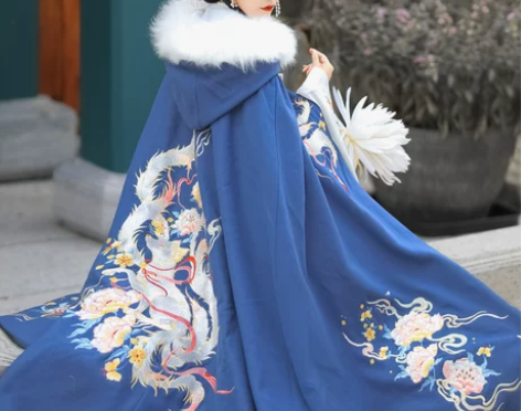 【狂欢价】裳云兮原创九尾汉服女毛呢斗篷加绒...