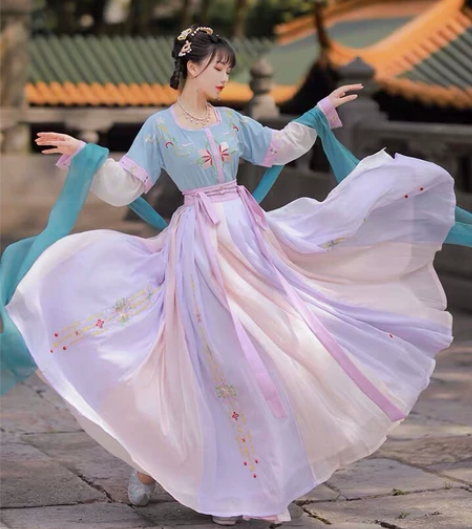 妃亦坊原创汉服女【琳琅】坦领半臂三件套齐腰...