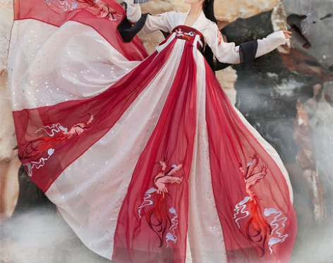 凤母正品原创汉服女改良中国风齐胸襦裙套装刺...